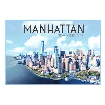 Carte postale de Manhattan, New York pour la vente par Happy Place by Lola Star