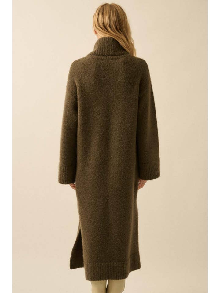 Promesa USA - Wholesale Dress - Women's - Solid Felted Knit Cowl-Neck Midi Sweater Dress11