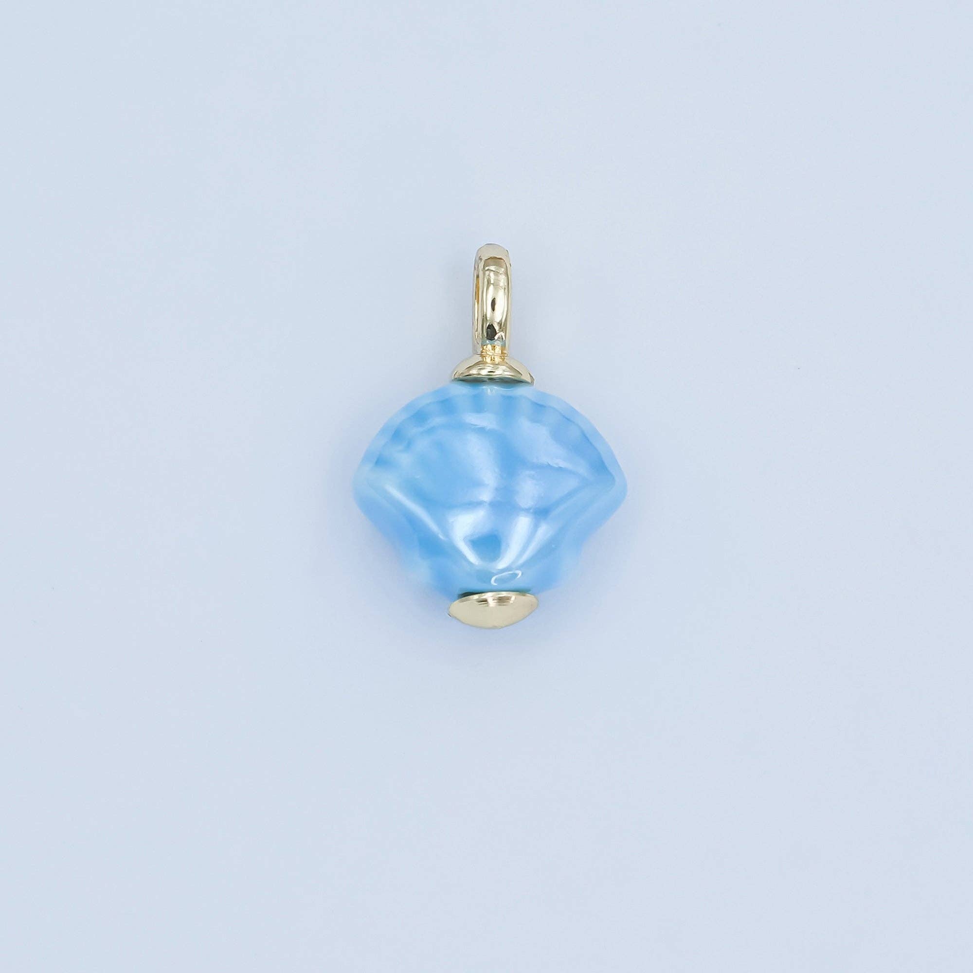 Aim Eternal – Pendente/pingente individual por atacado – Pingente de Gota de Cerâmica com Cogumelo Floral Natural Revestido a Ouro 24K e Concha do Mar para Animais de Estimação24