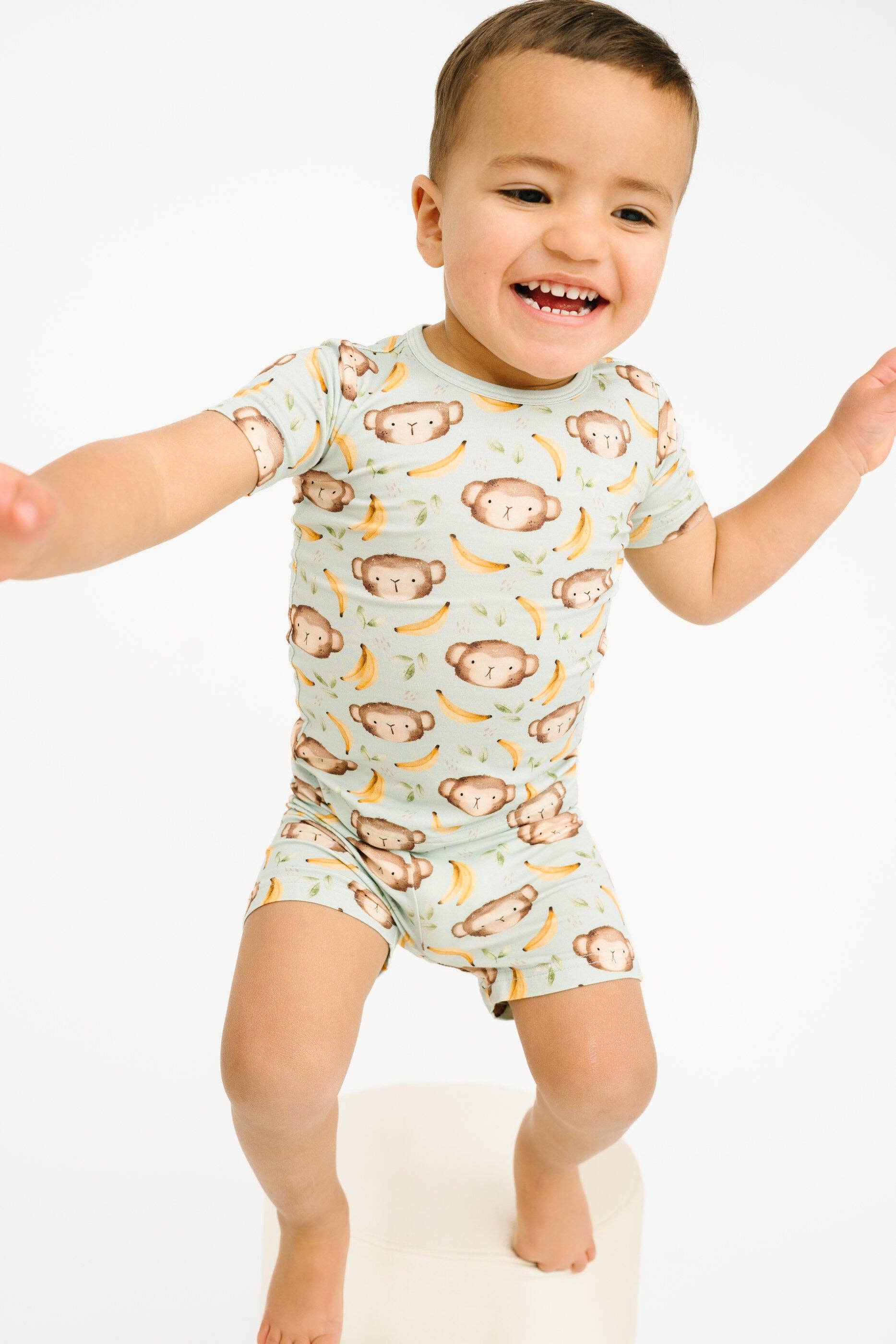 Little One Shop - Wholesale Top & Short Set - Kids - Monkey Mischief Bamboo Shorts Set10