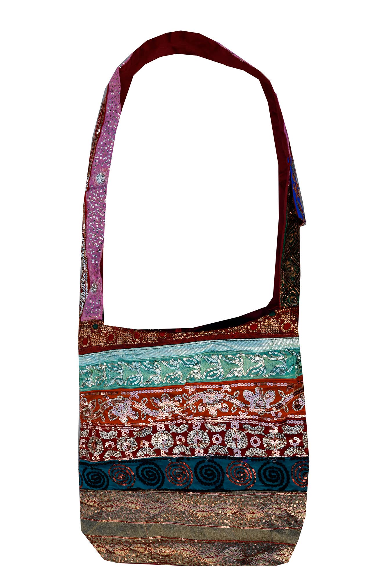 Lungta Imports - Wholesale Crossbody Bag - Women's - Sequence Patch Bohemian Hippie Sling Crossbody Bag2