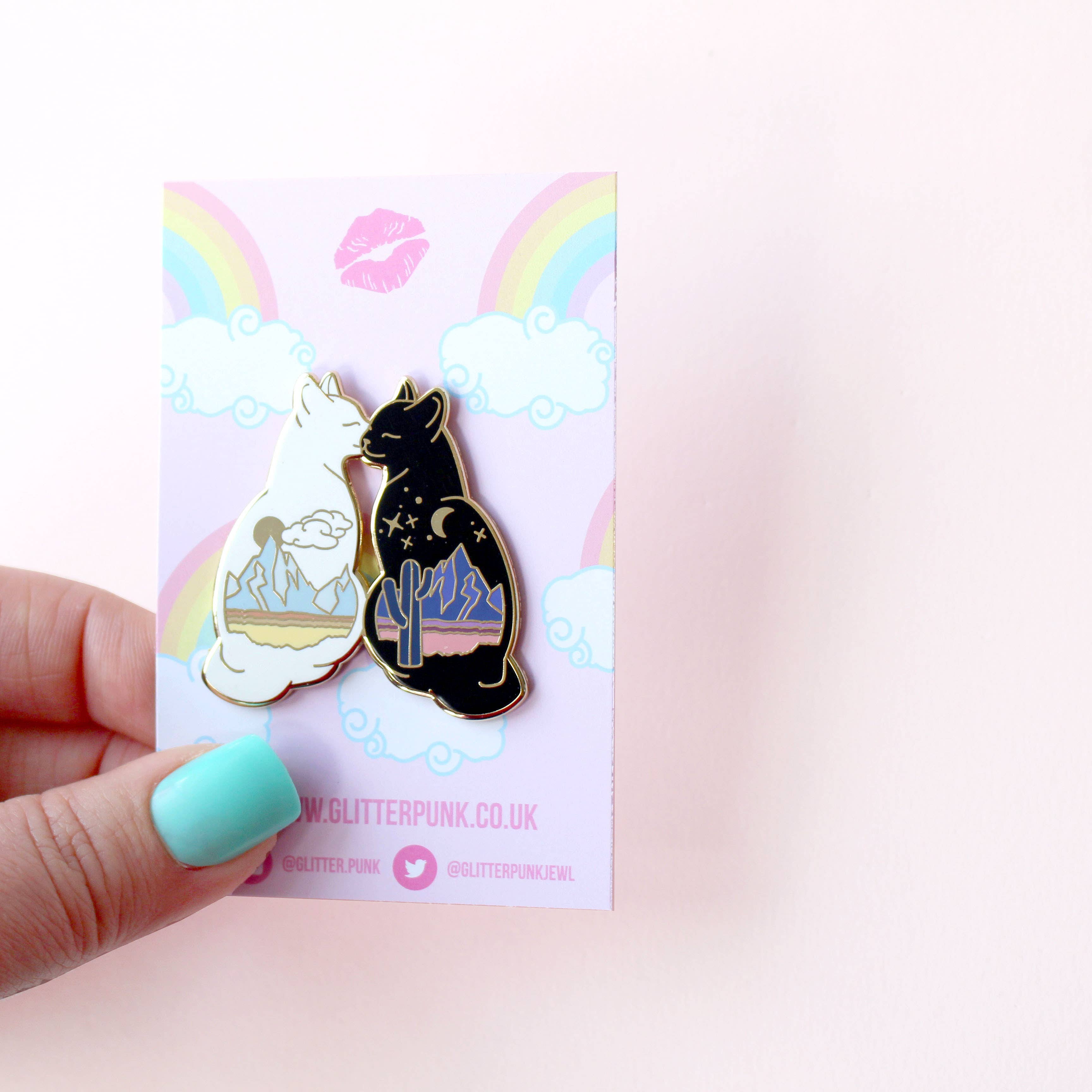 Glitter Punk - Wholesale Lapel Pin/Button - Desert Cats Enamel Pin2
