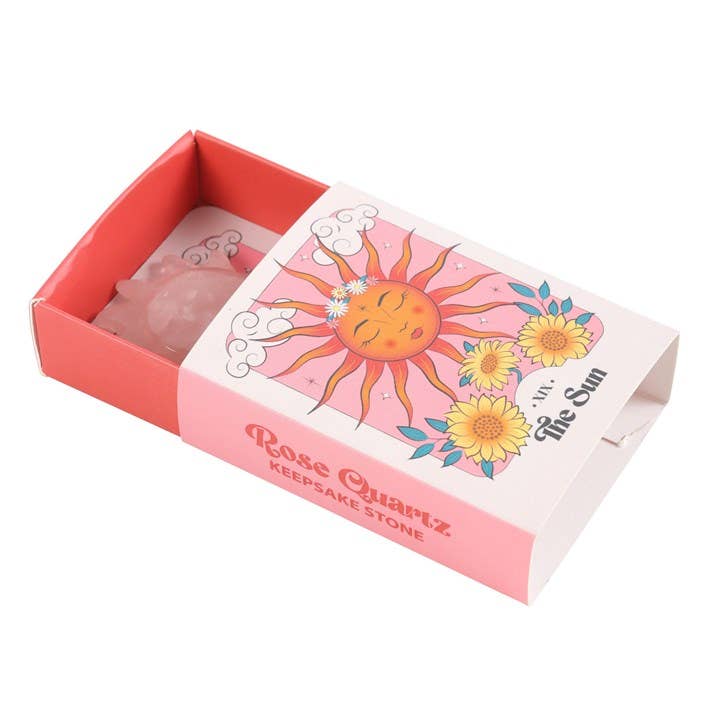 Something Different Wholesale - Wholesale Spiritual Stone/Crystal - Rose Quartz Crystal Sun Keepsake Stone in a Box