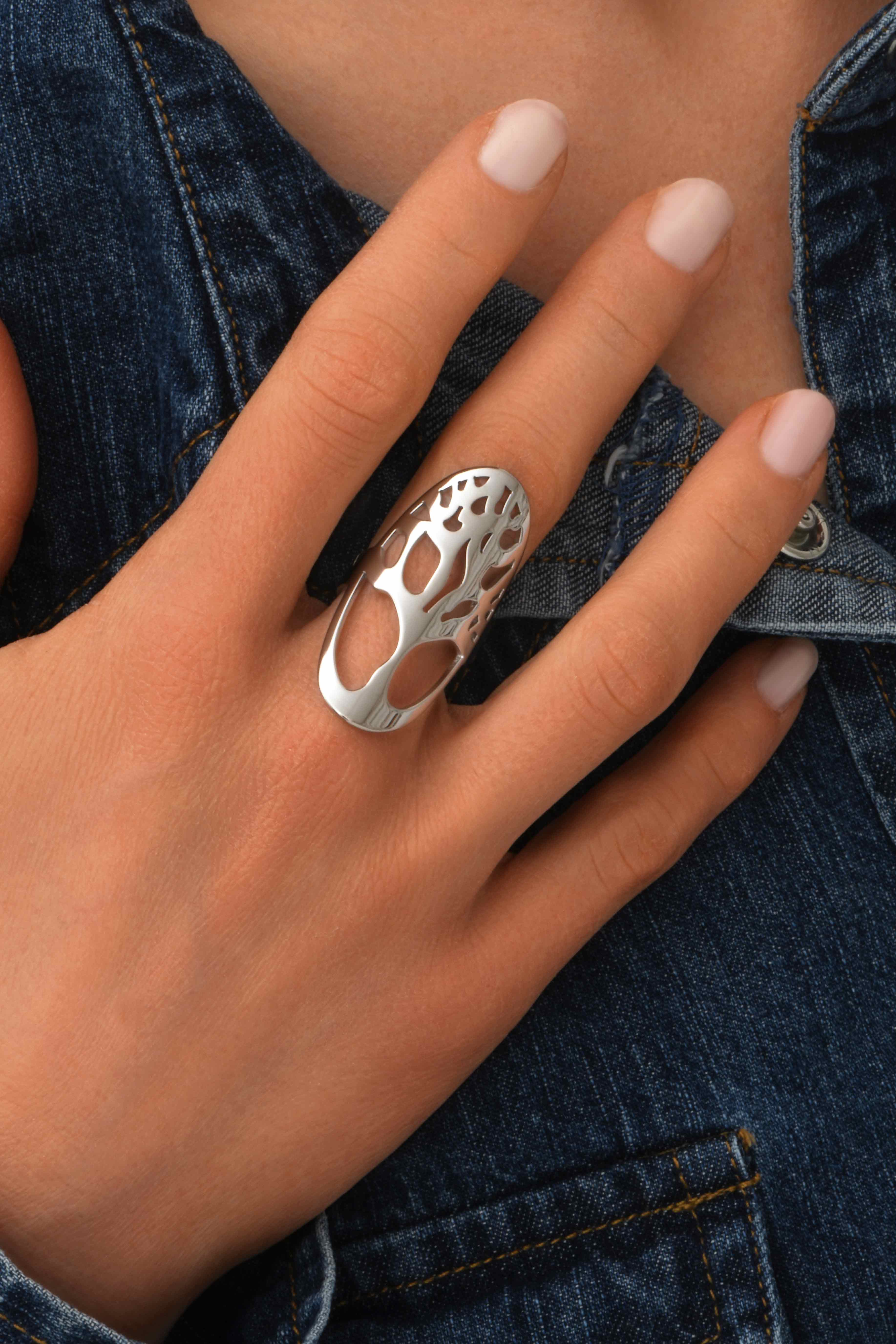 Merveilles du Monde - Wholesale Cocktail/gelegenheidsring - Rvs ring met goud- of zilverkleurige afwerking, verstelbaar1