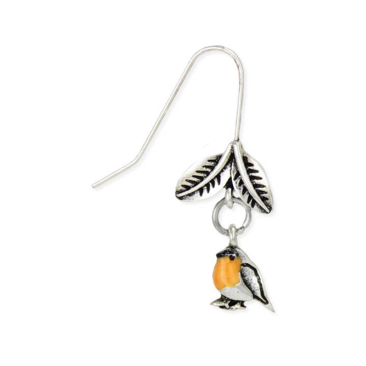 ZAD - Wholesale Dangle Earrings - Silver Bird Leaf Earrings1
