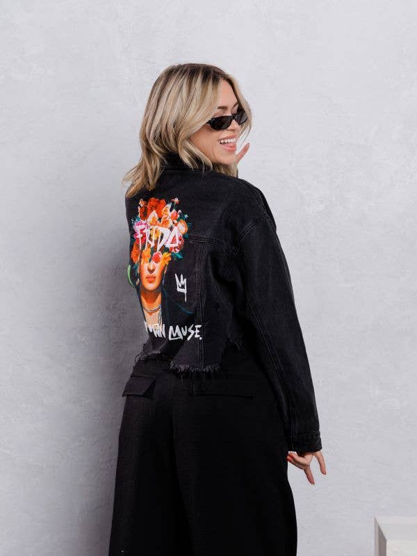 Trio Urban - Wholesale Denim Jacket - Women's - Frida Muse Crop Denim Jacket16