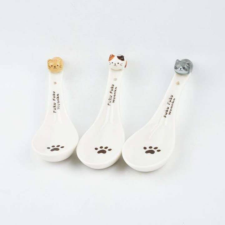 MinoCraft - Wholesale Table Spoon (Cutlery) - Porcelain Spoon with Cute Kitten Pattern3