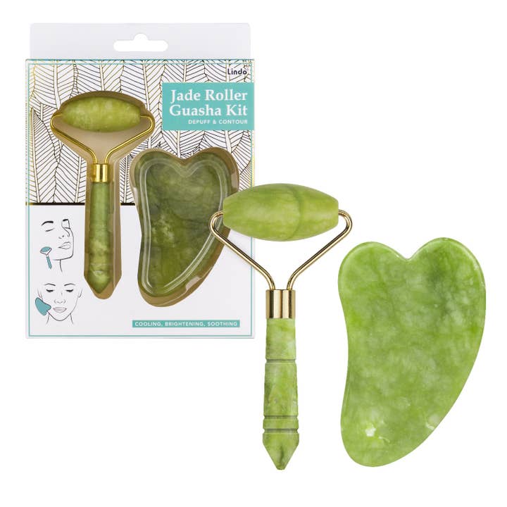 Lindo - Wholesale Gua Sha Tool - Lindo Jade Roller Guasha Kit - Travel Size