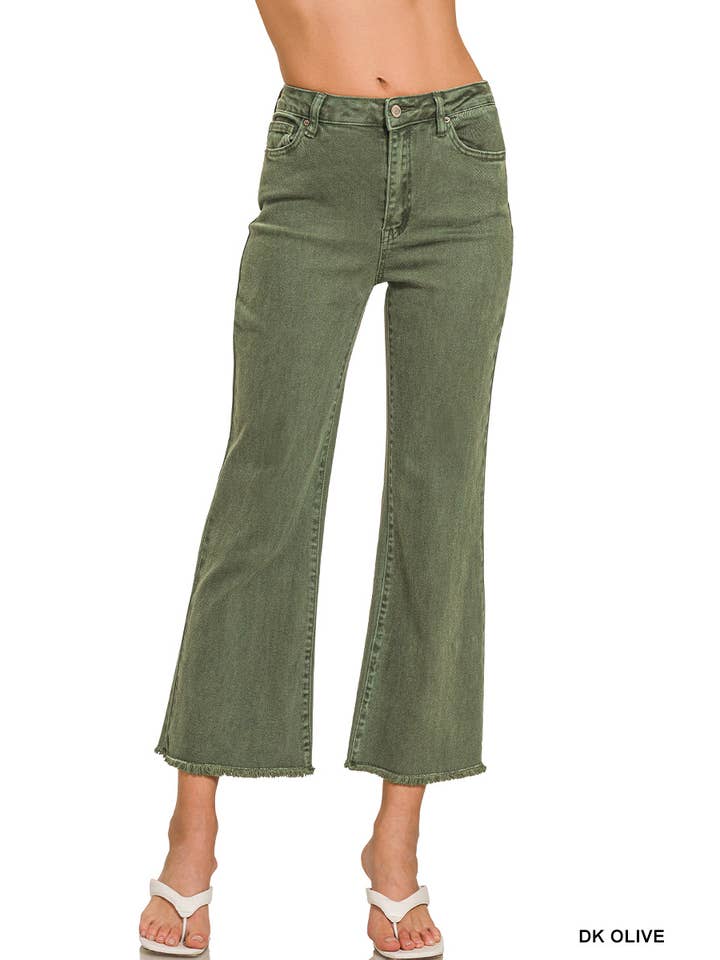 Vanilla Monkey - Vente Pantalon – femme - Pantalon taille haute et ourlet effiloché délavé à l'acide14