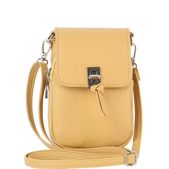 TWIST LOCK CLEAN DESIGN ZIPPER CROSSBODY BAG, GL 0150 M for wholesale by JOIA ACCESSORIES