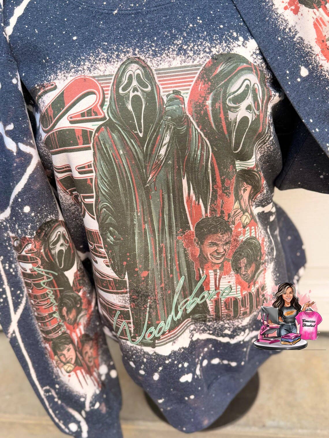 Tennessee Bleached - Wholesale Graphic Sweatshirt - Women's - Scream | Ghostface | Halloween Sweatshirt1