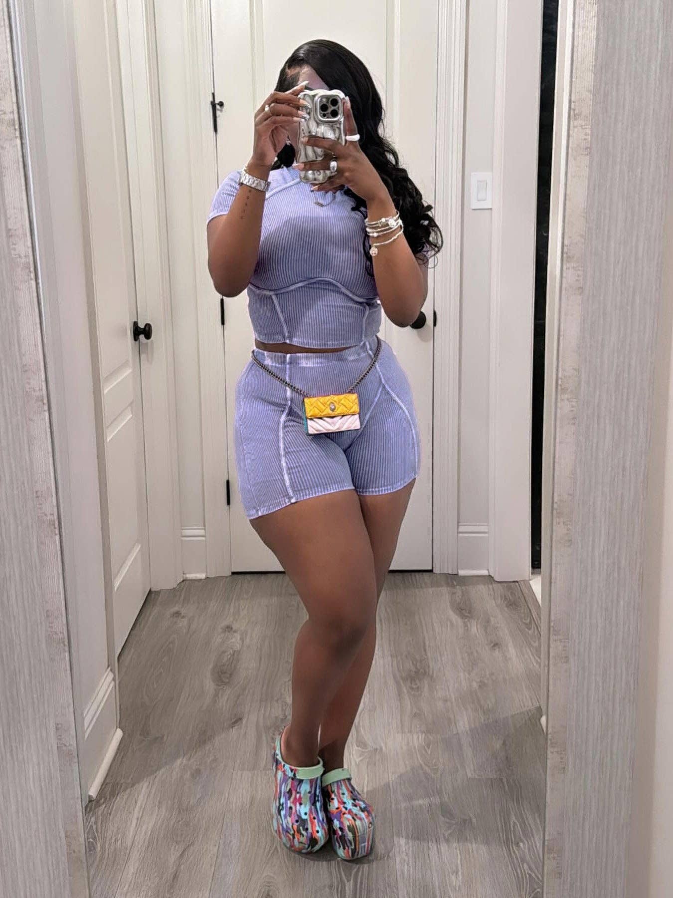 MB Fashion Wholesale - Wholesale Top & Short Set (NOT Loungewear) - Women's - MB FASHION WASHED RIBBED HIGH QUALITY SHORTS 2 PCS SET 4020LY4