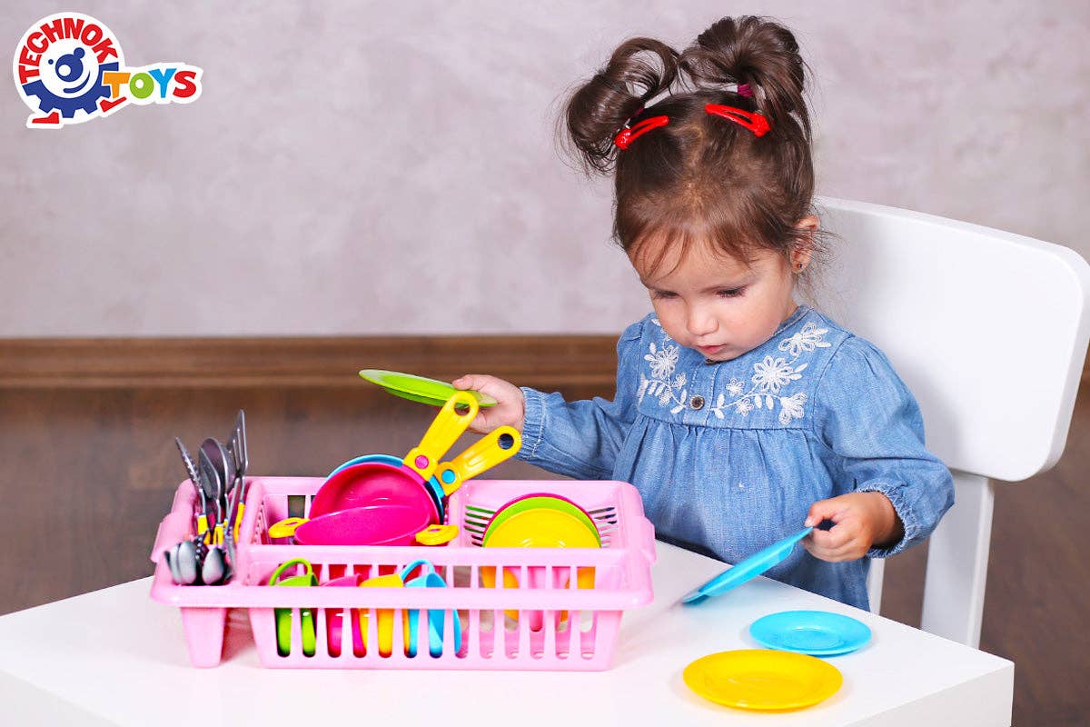 Technok – wholesale Toy set – Kids – TECHNOK Kitchenware Playset - Dish Drainer Set (33 Pieces)7