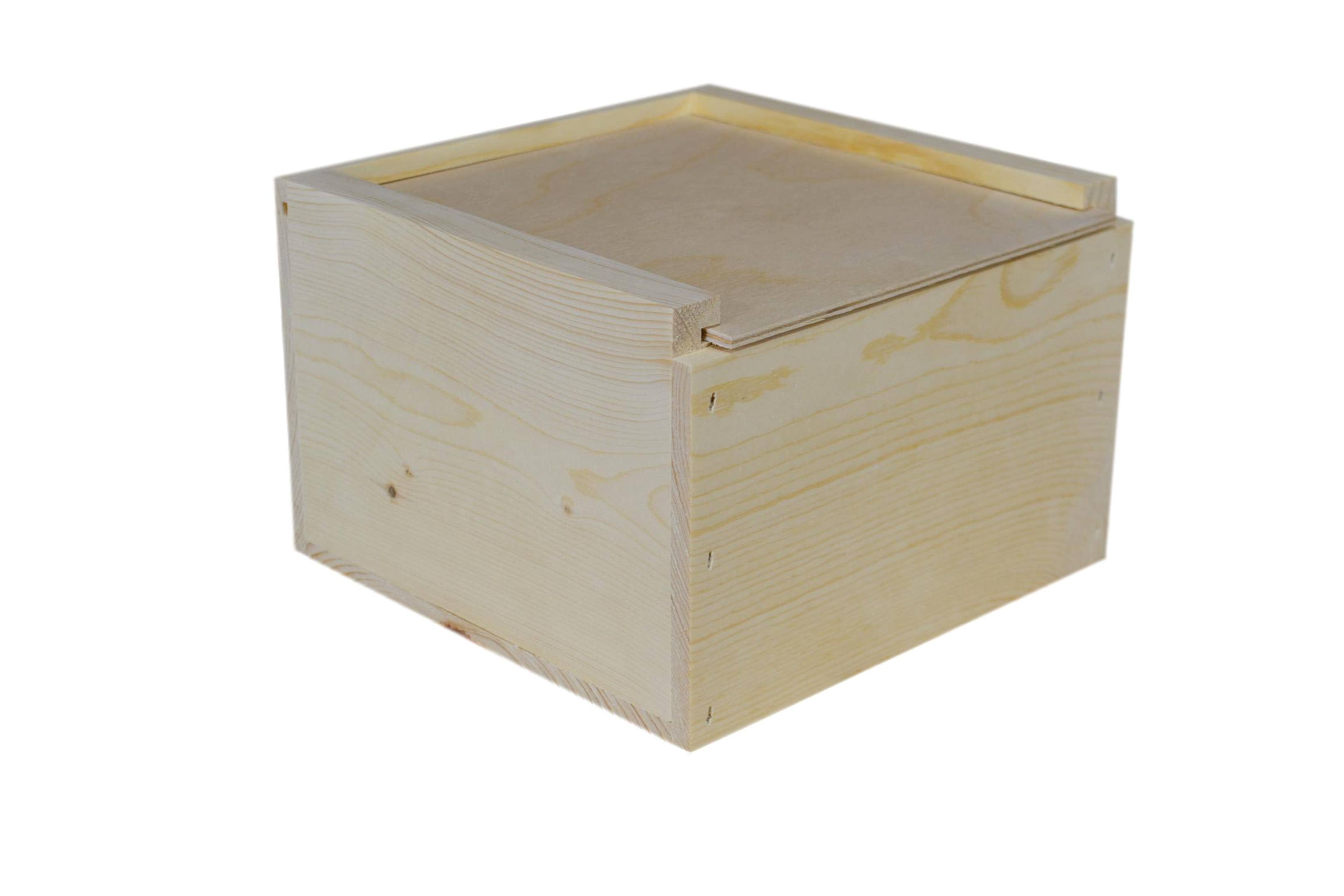 Poole & Sons Inc. - Wholesale Gift Box - Wooden Slide Top Box 8x8x5 (Bulk)3