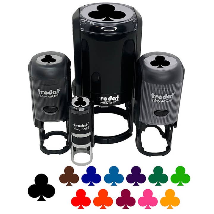 Tampon en caoutchouc auto-encreur Card Suit Clubs pour l'estampage, l'artisanat, les agendas pour la vente par Sniggle Sloth