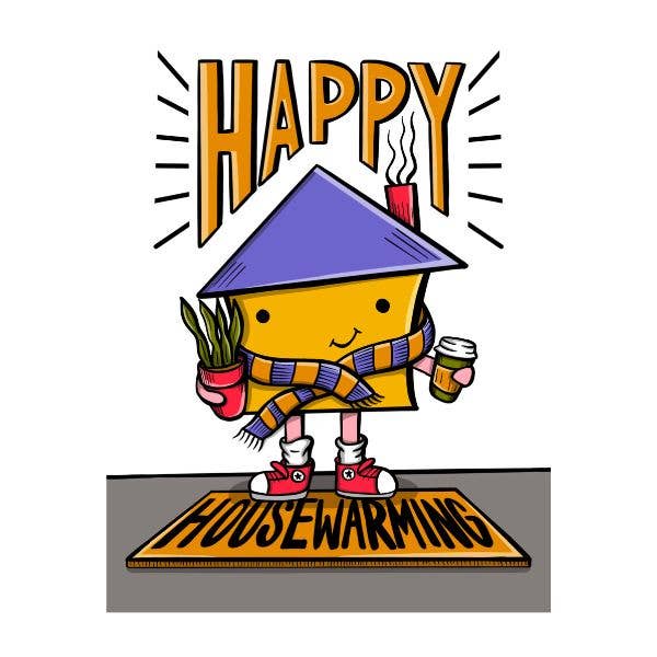 Happy Housewarming Cozy House Greeting Card for wholesale by Mollie Hendrick Design