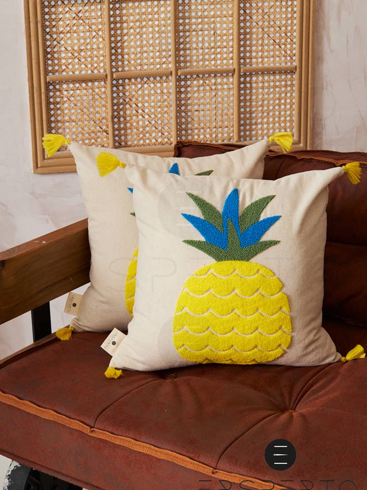 Ananasstans Broderat Kuddfodral 43x43 cm för wholesale av Uzman home textile