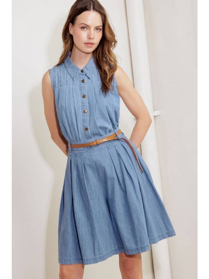 DENIM BLEU CLAIR Un haut en chambray lavé - FT1552 en vente sur Faire2