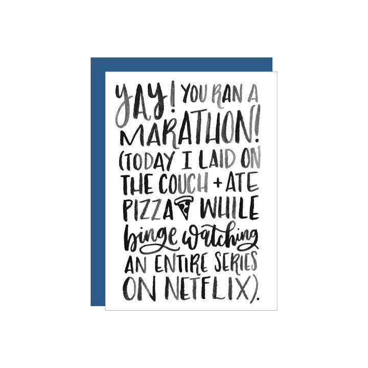 Carte de vœux Marathon + Netflix pour la vente par Katie Elizabeth Lettering