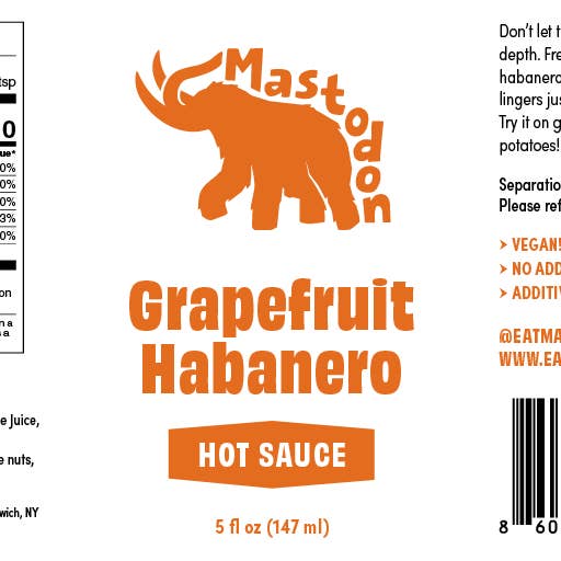 Mastodon - Wholesale Hot Sauce - Grapefruit Habanero Hot Sauce 5oz3