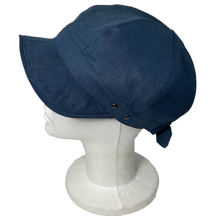 DCP Designs - Wholesale Newsboy/Schoolboy Hat - Women's - Linen Summer Cap, Newsboy style tie, Code HDC-L:3