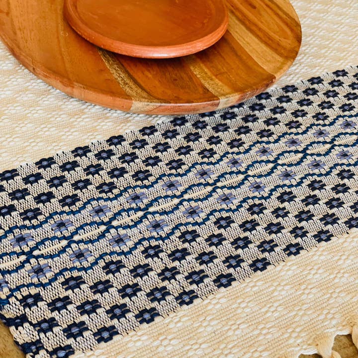 GUATEARTISAN - Vendita all'ingrosso Tovagliette - Tovagliette fatte a mano - Creme/Blue
