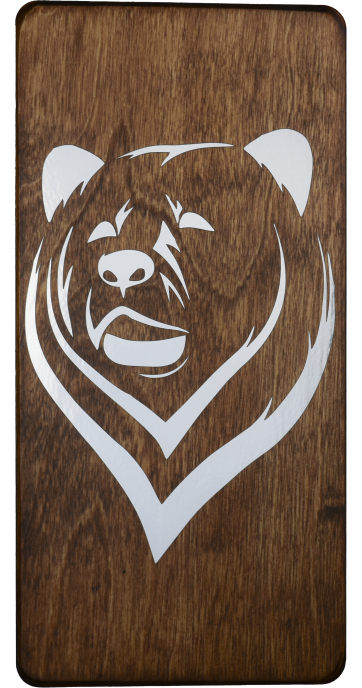 Woodcutts Inc. - Wholesale Plaque - Bear Head Plaque W/ Silver Foil Accent0