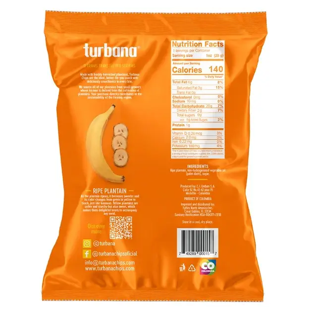 TURBANA - Vente Chips - Turbana Plantain Chips - Doux 7 oz1