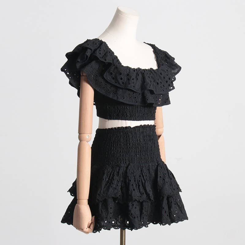 Productseeker - Wholesale Top & Skirt Set - Women's - SET044 Women Ruffle Skirt Set Mini Skirt38