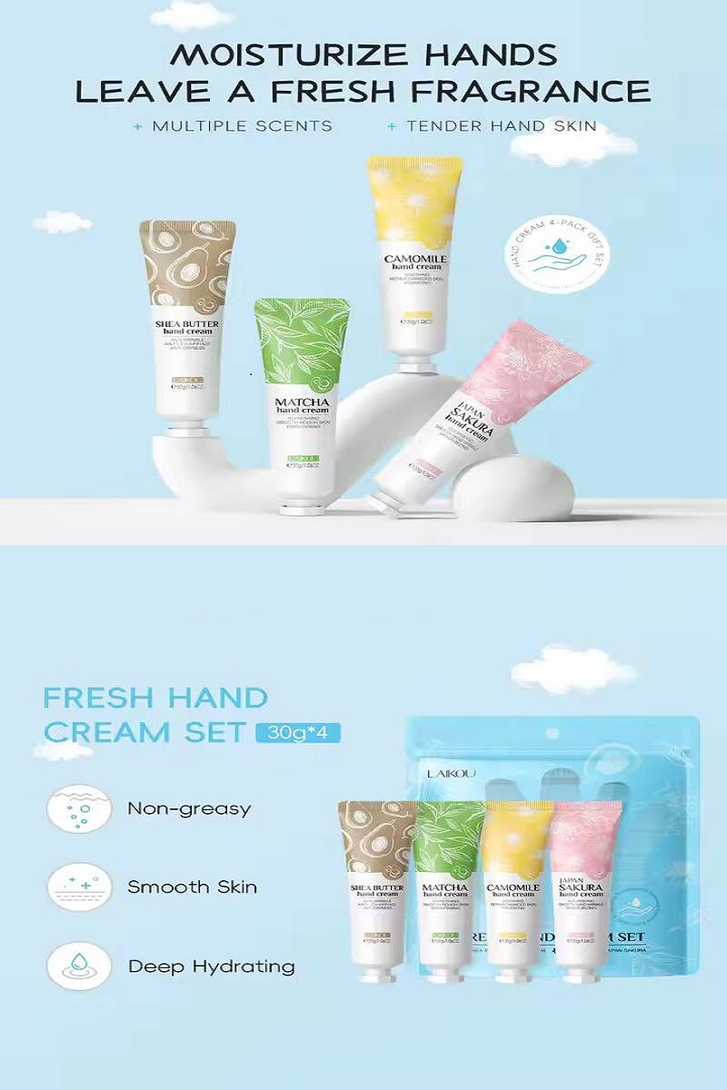 ASSORTED  ,.._ Moisturizing Hand Cream Set Of 4 (1set = $4) for wholesale on Faire17