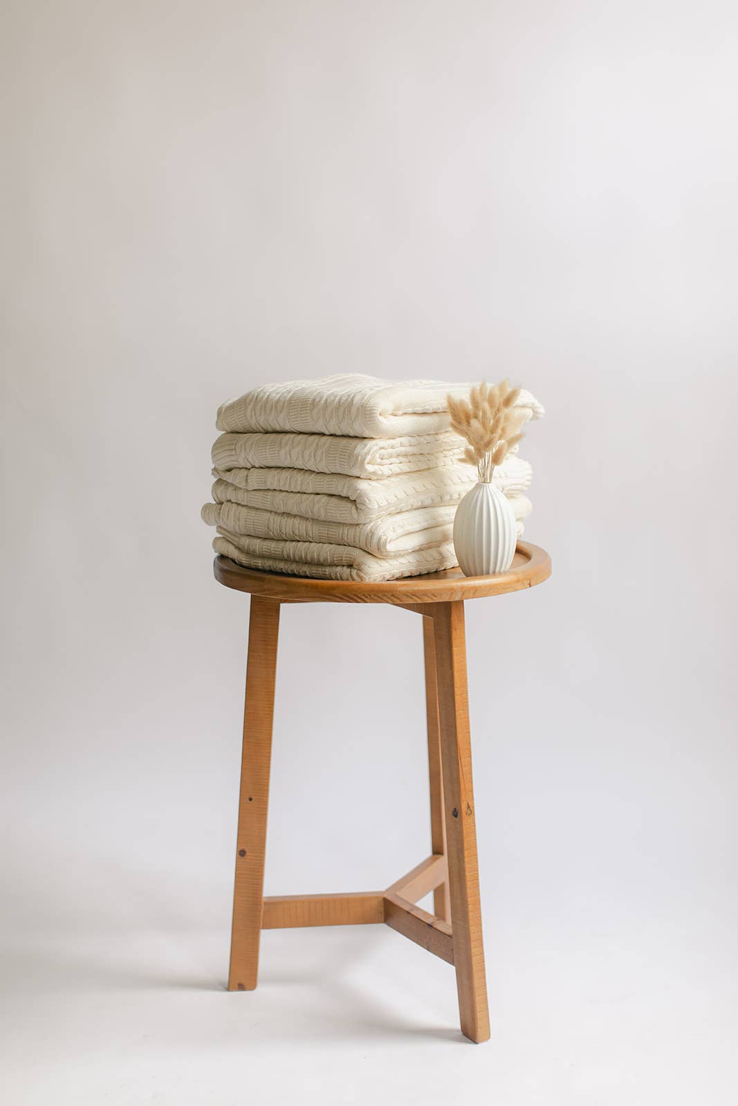 Our Green House - Wholesale Throw Blanket - Organic Cream Throw Blanket - Cable Knit1