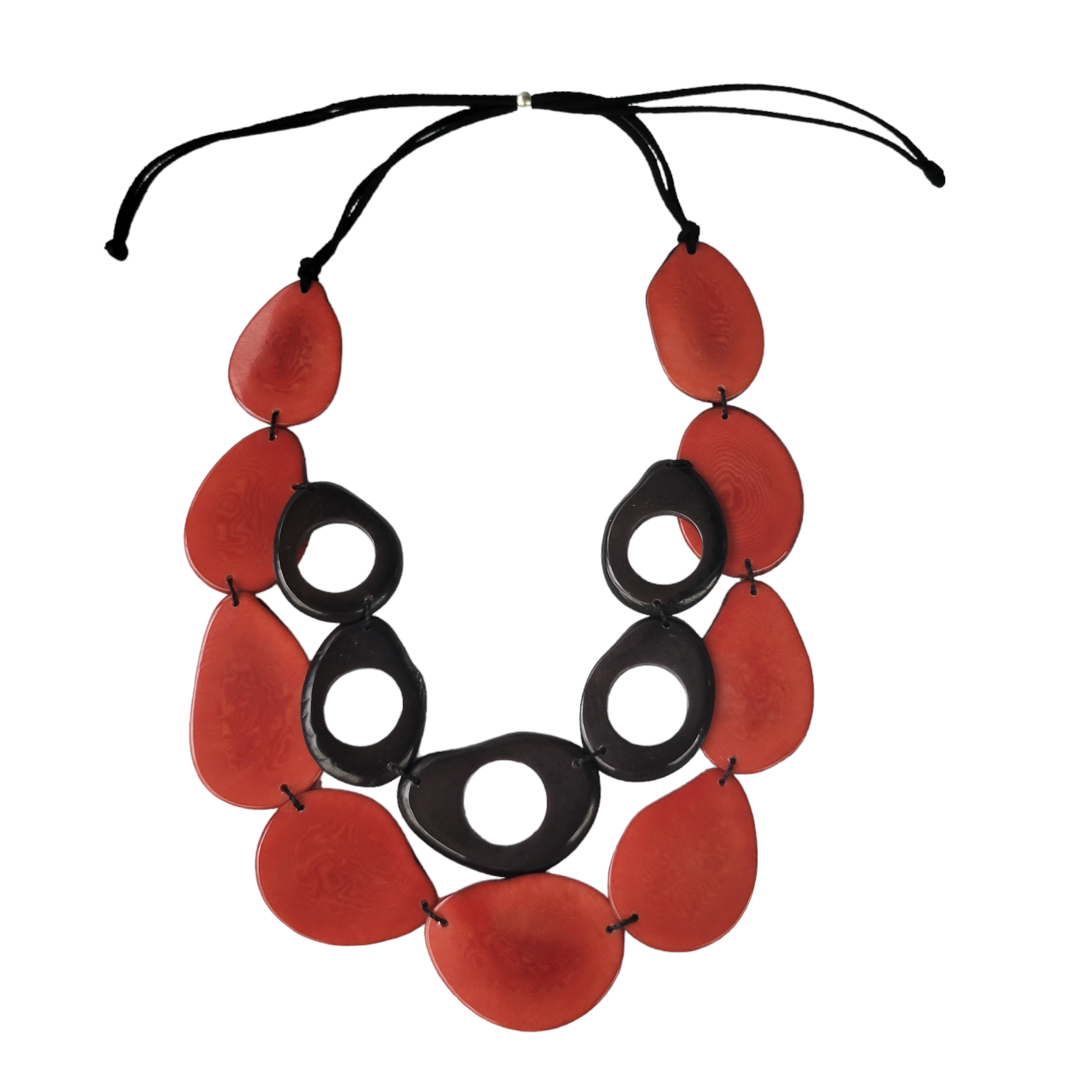 Organic jewelry by Allie - Wholesale Bib Necklace - Bold & Young tagua layered necklace rings&slices5