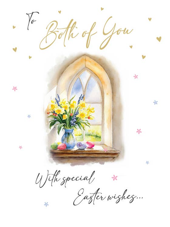 Easter Card, To Both of You, Church window for wholesale by Piccadilly Greetings
