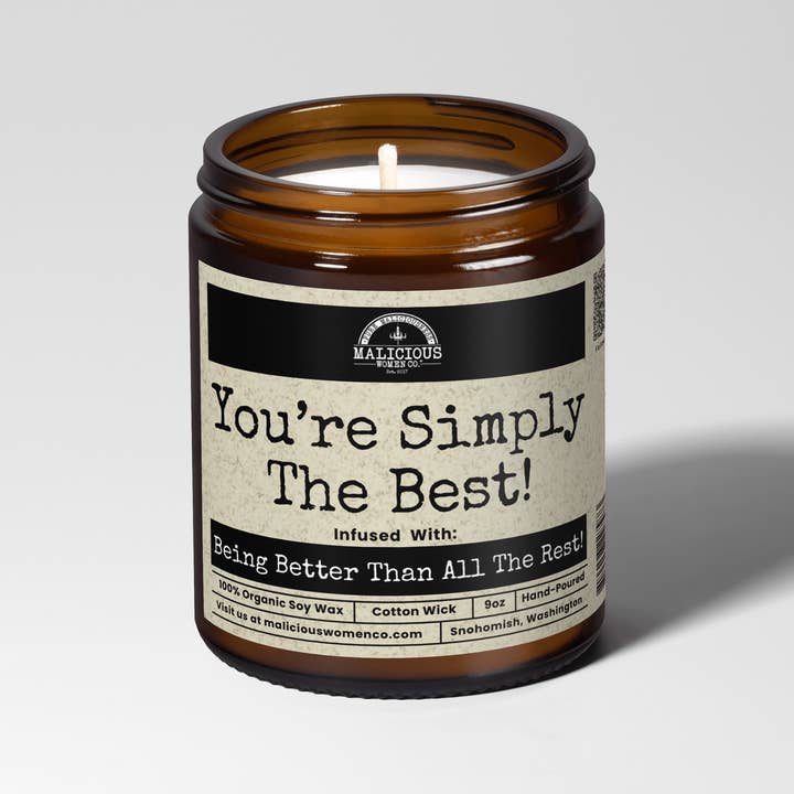 Malicious Women Candle Co - Wholesale Jar/Filled Candle - You're Simply The Best! 9oz Bestie Candle Malicious Women Co