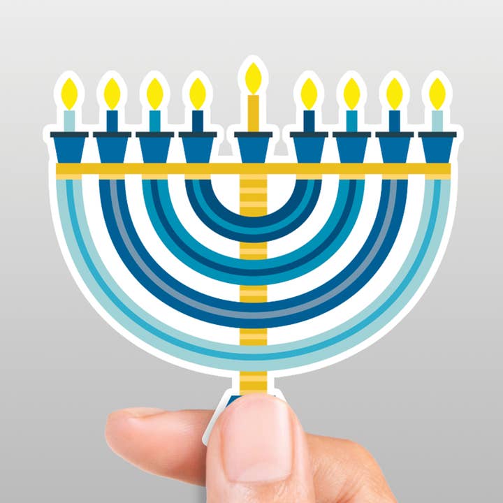 Hanukkah Menorah Die-Cut Vinyl Sticker for wholesale by Mint Parcel