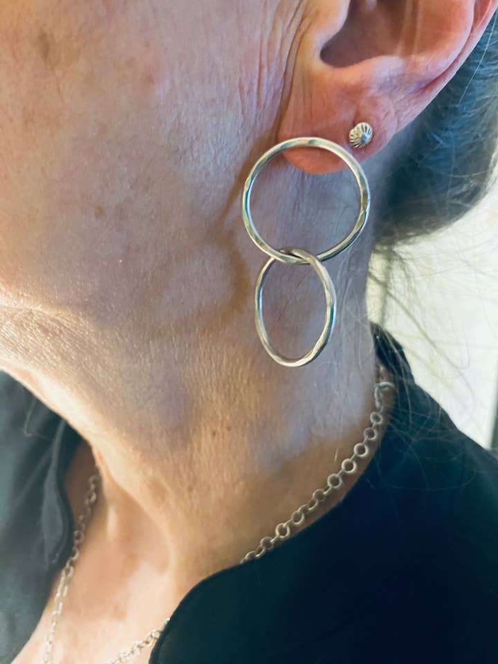 Double Circle Sterling Earrings for wholesale by Charlene Hall Designs