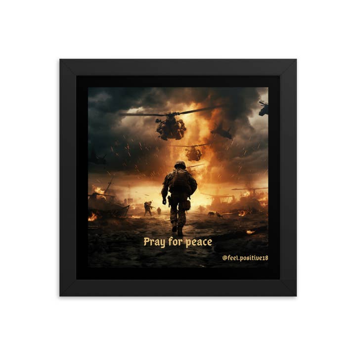 Prega per la pace Arte con cornice per la vendita all'ingrosso da parte di Feel.positive18