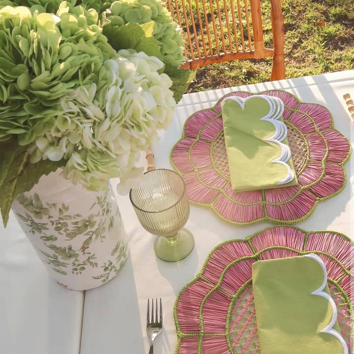Macondo Forever - Wholesale Placemat - Blush Bloom Handwoven Iraca Placemat - Lilly Pulitzer Inspired Style2