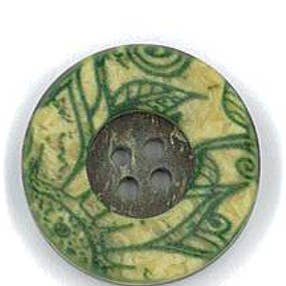 ETHNIC PRINT BUTTON LEAVES 44L (28mm) 4 HOLES for wholesale by NEMARK