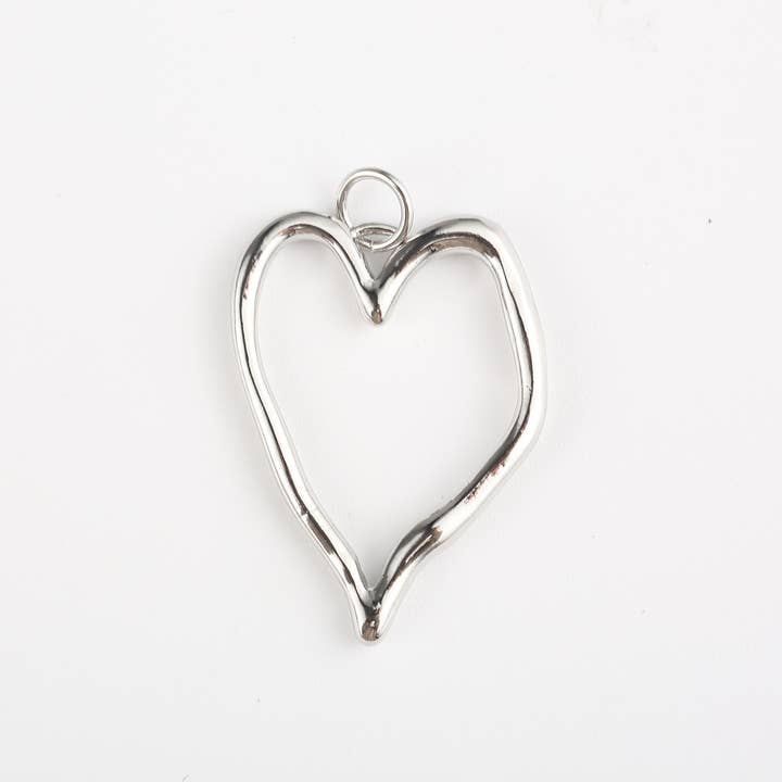 Beads Creation - Wholesale Individual Charm/Pendant - Gold Filled Hollow Heart Charm Pendant, CP1943