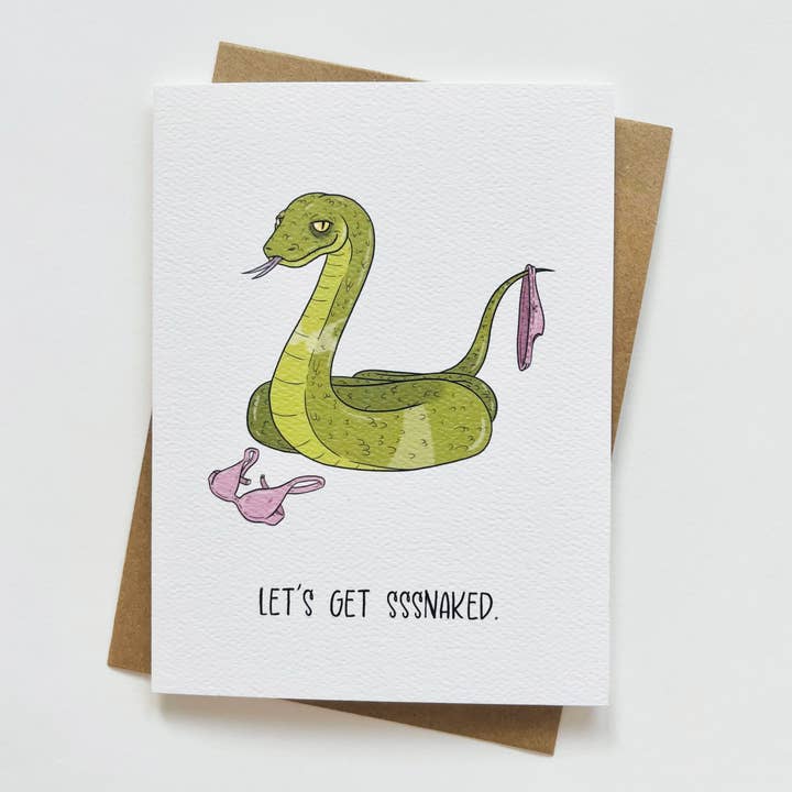Sexy Snake Greeting Card for wholesale by Little Cowboy Cards
