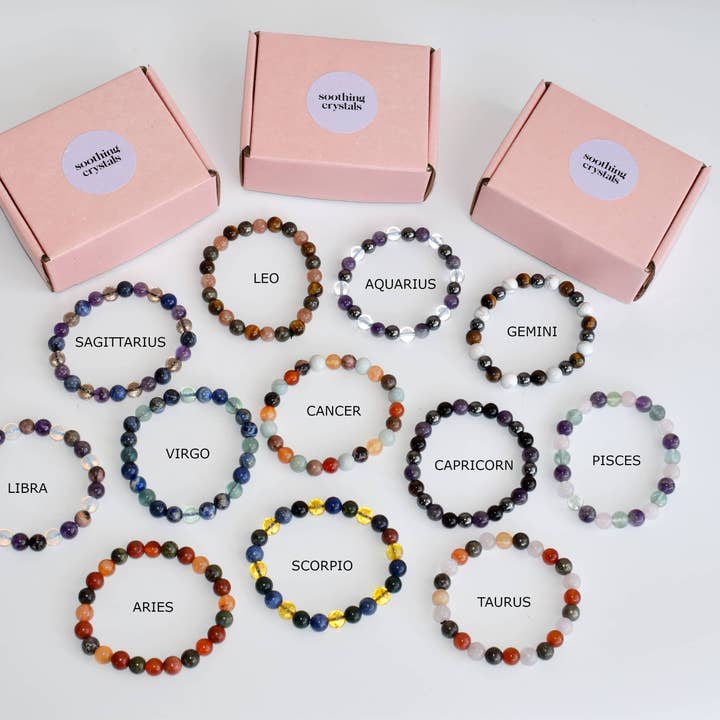 AK Healing Crystals – wholesale Beaded bracelet – Cancer Zodiac Bracelet, Zodiac Horoscope