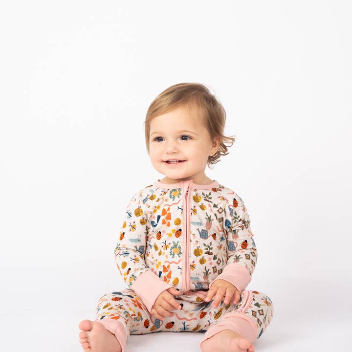 Emerson and Friends - Venta al por mayor Pijama - Bebé - Pijama convertible Garden Friends de bambú para bebé1