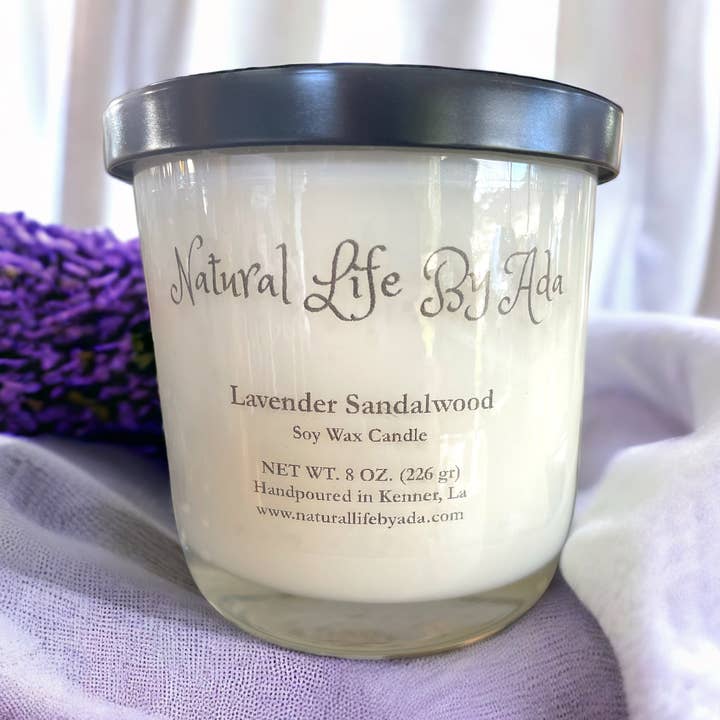 Lavender Sandalwood Candles and Wax Melts for wholesale by NaturalLifeByAda