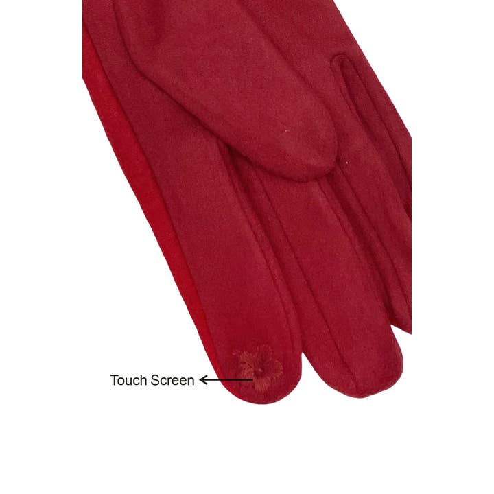 Fashion Scarf World - Vente Gants – femme - Gants à écran tactile 3D en forme de fleur de pavot10
