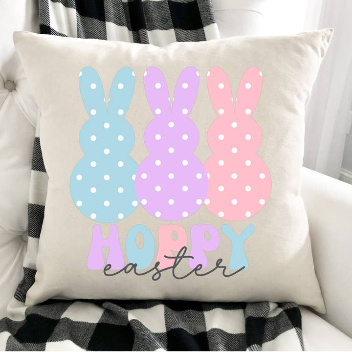 Décoration de Pâques - Coussin de Pâques Hoppy - Décoration d'intérieur printanière pour la vente par LuckTen