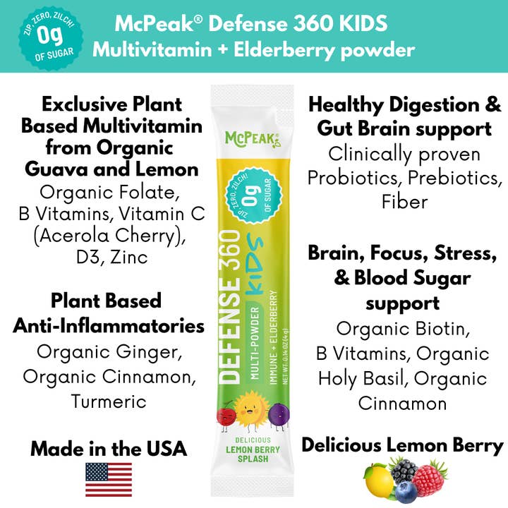 McPeak® - Wholesale Oral Supplement/Vitamin - McPeak® Defense 360 KIDS Multivitamin powders