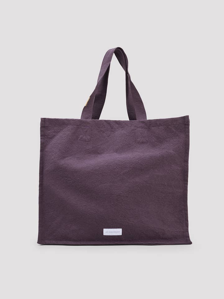 Organic Cotton Canvas Tote Bag in Eggplant Purple for wholesale by Les Pensionnaires