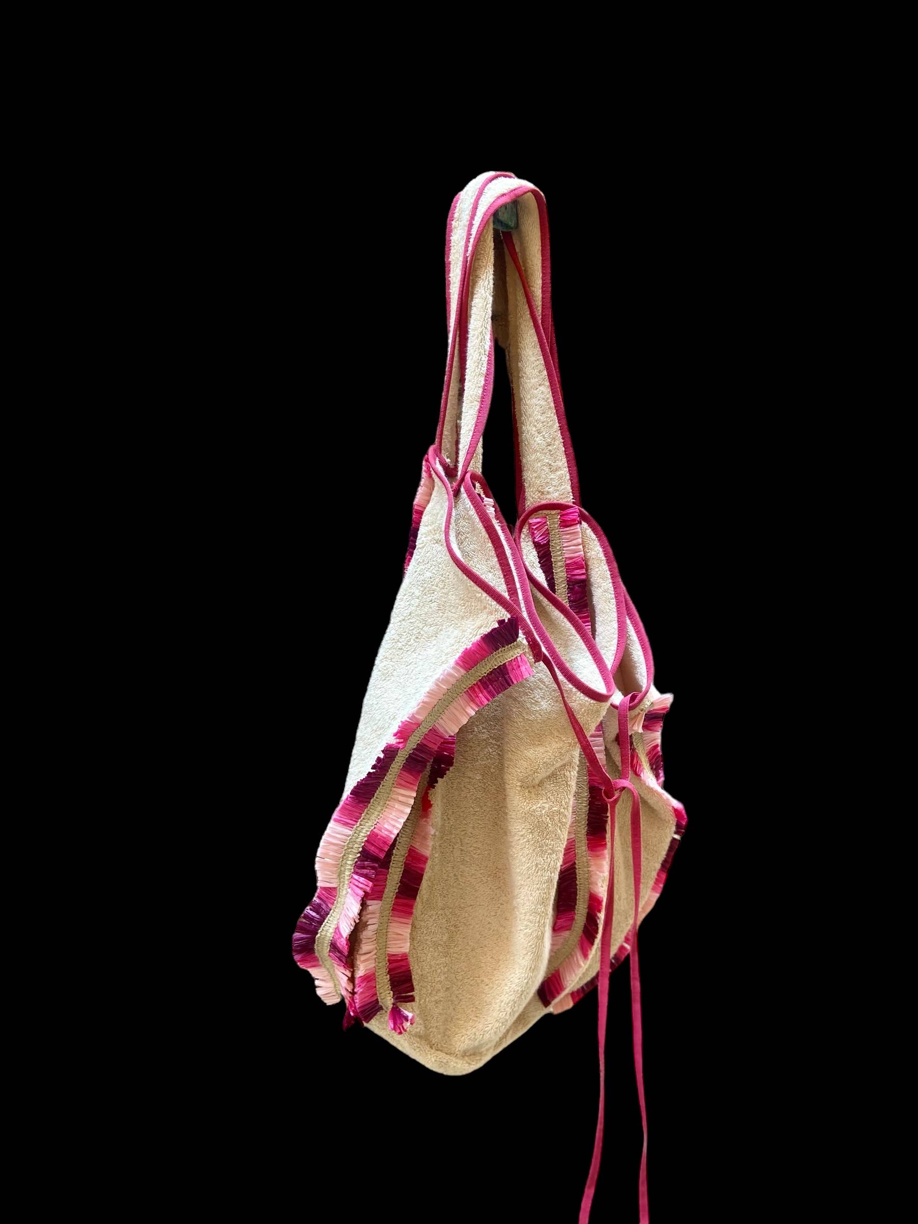 Teod’amar Venezia - Venta al por mayor Bolsa de playa - Bolsa saco de algodón felpa con ribetes3