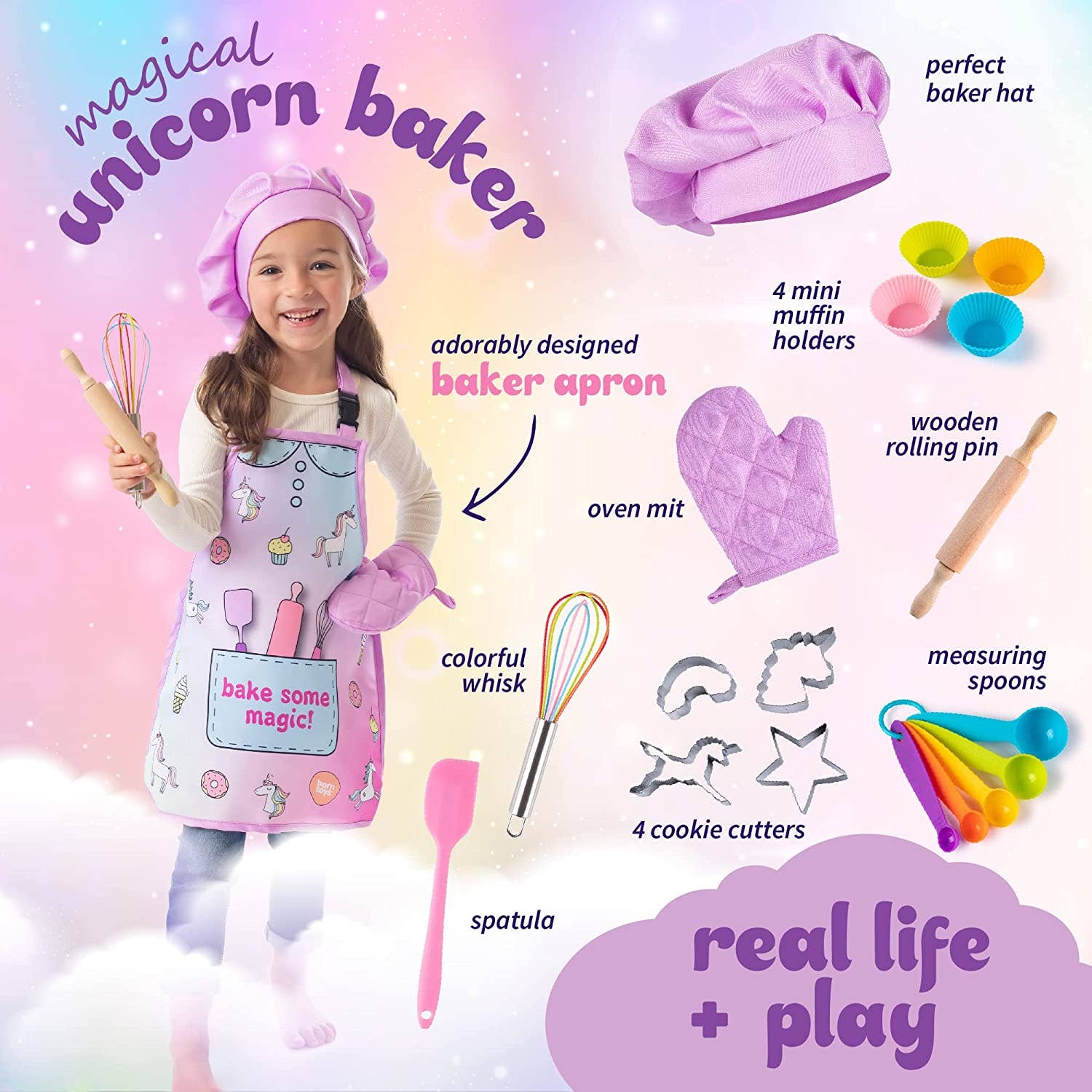 Bintiva - Wholesale Toy Set - Kids - Unicorn baking dress up toy set1